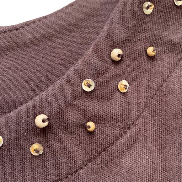 Vintage Breckenridge Cardigan Top Brown Fall Leaves Dark Floral Animal Print - Picture 8 of 12